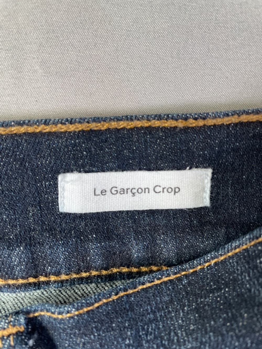 Frame Le Garçon Crop Dark Denim Slightly Distressed Jeans Size 26 - Picture 3 of 12